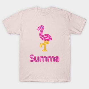 Pink Neon Flamingo Summa (Summer) T-Shirt
